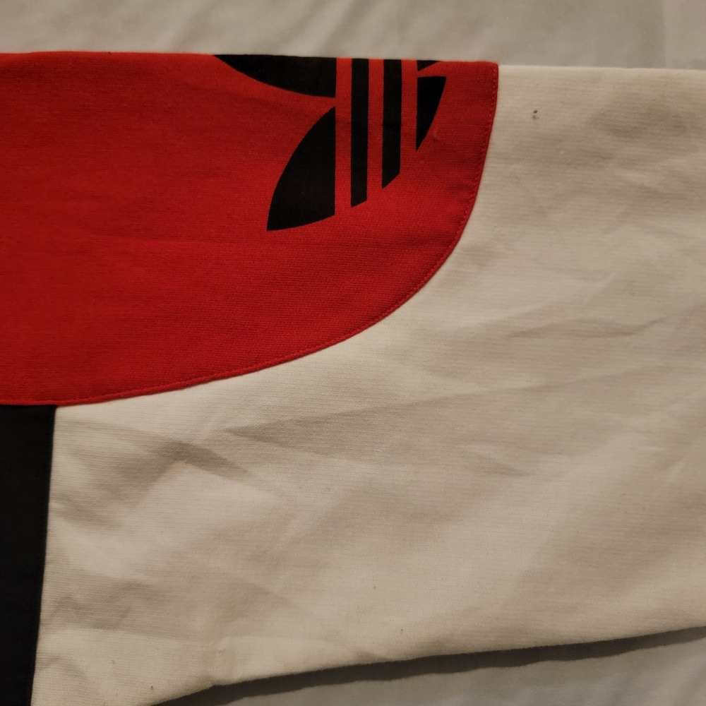 Adidas Men's RUN DMC Sweater - Red, Black, and White - Picture 6 of 16